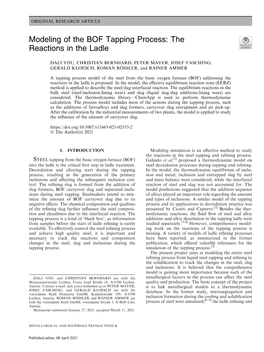 Modeling of the BOF Tapping Process: the Reactions in the Ladle