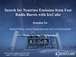 Search for Neutrino Emission from Fast Radio Bursts with Icecube