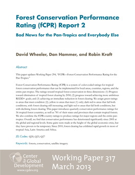 Forest Conservation Performance Rating (Fcpr) Report 2