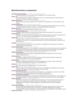 Bioinformatics Companies