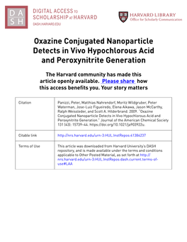 Oxazine Conjugated Nanoparticle Detects in Vivo Hypochlorous Acid and Peroxynitrite Generation