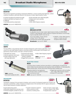 Broadcast Studio Microphones 800-416-5090