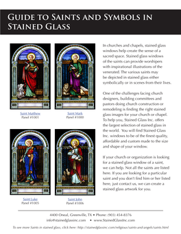 Guide to Saints and Symbols in Stained Glass