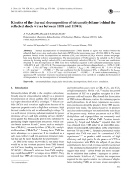 Kinetics of the Thermal Decomposition of Tetramethylsilane Behind the Reflected Shock Waves Between 1058 and 1194 K