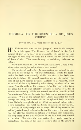 Formula for the Risen Body of Jesus Christ