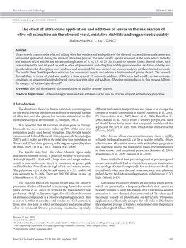 The Effect of Ultrasound Application and Addition of Leaves in The