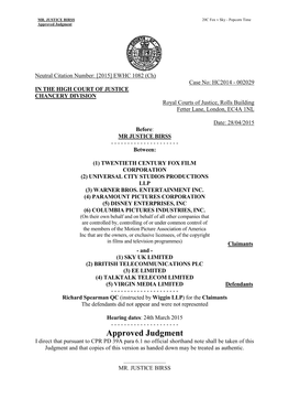 High Court Judgment Template