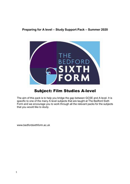 Film Studies A-Level