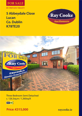 5 Abbeydale Close Lucan Co. Dublin K78TE20 for SALE