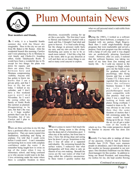 Plum Mountain News