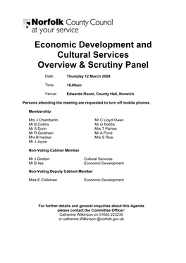 Economic Development and Cultural Services Overview & Scrutiny Panel