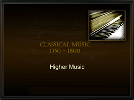 Classical Music 1750 - 1800