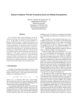 Robust Nonlinear Wavelet Transform Based on Median-Interpolation