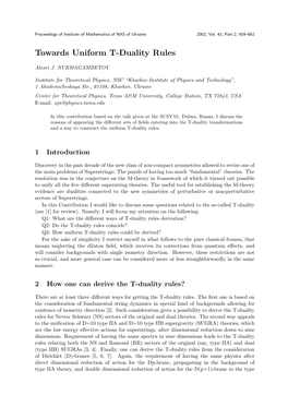 Towards Uniform T-Duality Rules