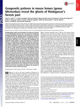 Geogenetic Patterns in Mouse Lemurs (Genus Microcebus)