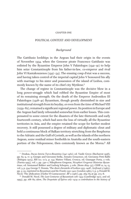 Political Context and Development Background the Gattilusio Lordships