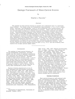 Geologic Framework of West-Central Arizona