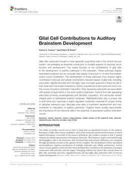 Glial Cell Contributions to Auditory Brainstem Development