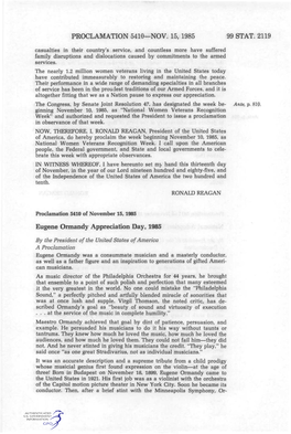 PROCLAMATION 5410—NOV. 15, 1985 99 STAT. 2119 Eugene