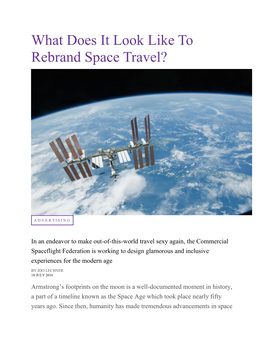 What Does It Look Like to Rebrand Space Travel?