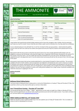 THE AMMONITE Th Student Absence Line 0117 9161030 Issue 925  26 April 2019