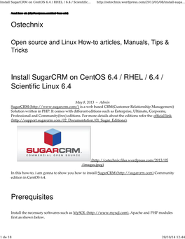 Ostechnix Install Sugarcrm on Centos 6.4 / RHEL / 6.4 / Scientific