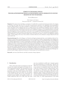 Strife in the Rural Idyll? the Relationship Between Autochthons and In-Migrants in Scenic Regions of South Bavaria