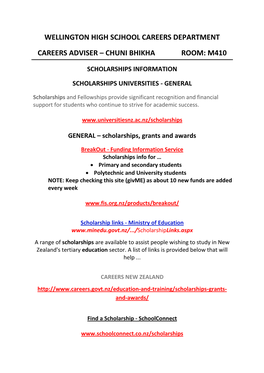 Scholarships Information