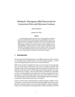 Multipub: Managing a LATEX Manuscript for Concurrent Print and Electronic Formats