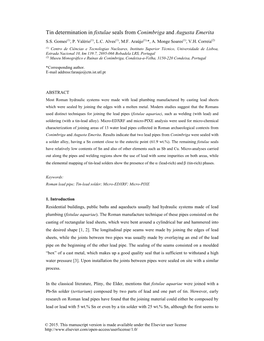 Tin Determination in Fistulae Seals from Conimbriga and Augusta Emerita S.S