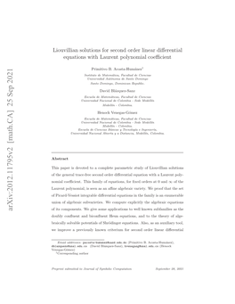 Liouvillian Solutions for Second Order Linear Differential Equations With