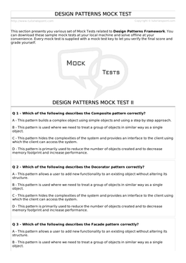 Design Patterns Mock Test