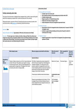 Cumbria Flood Action Plan Carlisle Better Protected