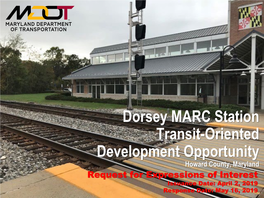 Dorsey MARC Station Transit-Oriented Development