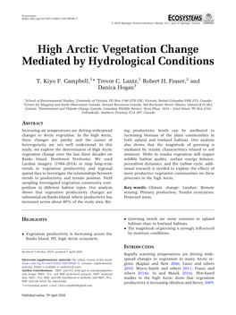 High Arctic Vegetation Change Mediated by Hydrological Conditions