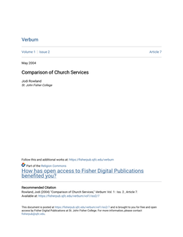 Comparison of Church Services