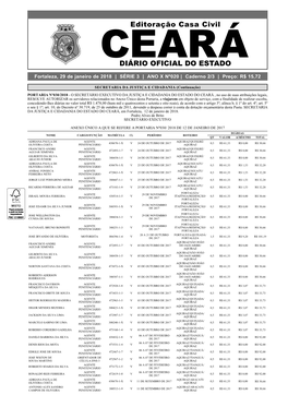 Fortaleza, 29 De Janeiro De 2018 | SÉRIE 3 | ANO X Nº020 | Caderno 2/3 | Preço: R$ 15,72