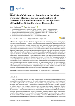 The Role of Calcium and Strontium As the Most Dominant Elements During