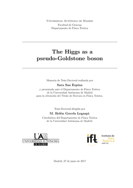 The Higgs As a Pseudo-Goldstone Boson