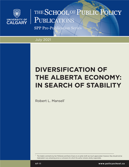 Diversification of the Alberta Economy: in Search of Stability