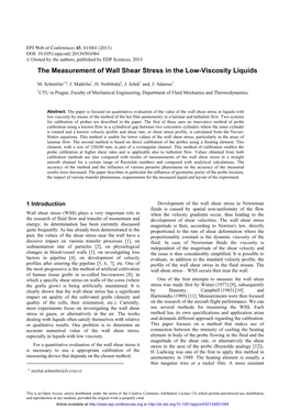 The Measurement of Wall Shear Stress in the Low-Viscosity Liquids