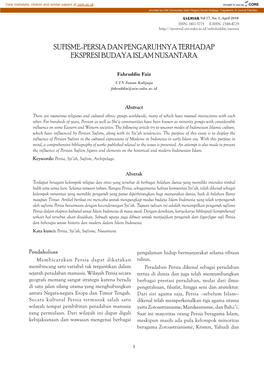 Sufisme-Persia Dan Pengaruhnya Terhadap Ekspresi Budaya Islam Nusantara