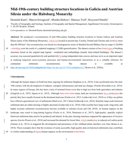 Mid-19Th-Century Building Structure Locations in Galicia and Austrian Silesia Under the Habsburg Monarchy