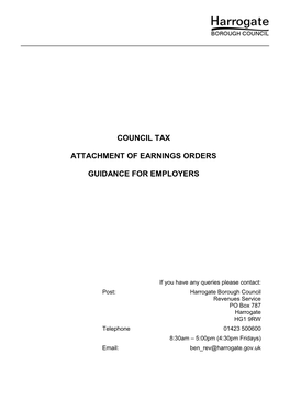 Council Tax Attachment of Earnings Orders