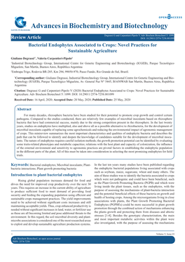 Advances in Biochemistry and Biotechnology Bacterial