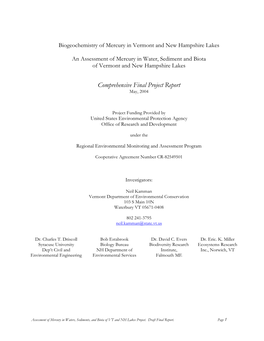 Comprehensive Final Project Report May, 2004