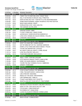 Schedule Quickprint TKRN-FM