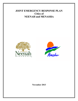 JOINT EMERGENCY RESPONSE PLAN Cities of NEENAH and MENASHA