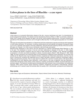 Lichen Planus in the Lines of Blaschko – a Case Report