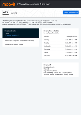 F7 Ferry Time Schedule & Line Route